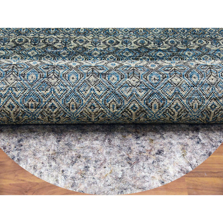 10'0" x 10'0" New Hand Knotted Blue Wool Round Oriental Rug - MOA10279465