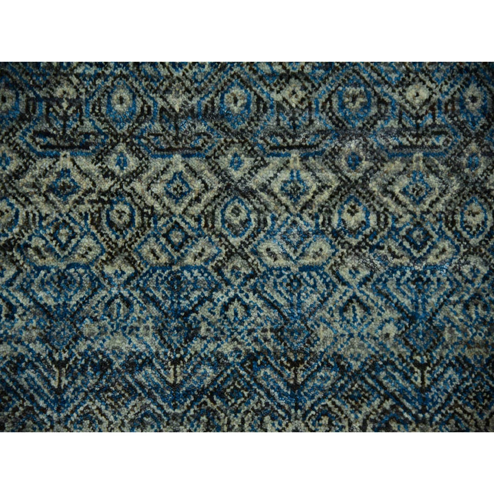 10'0" x 10'0" New Hand Knotted Blue Wool Round Oriental Rug - MOA10279465