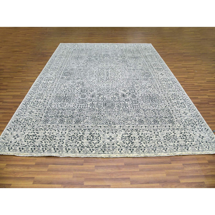 9'1" x 12'0" New Hand Knotted Ivory Wool Rectangle Oriental Rug - MOA10279469