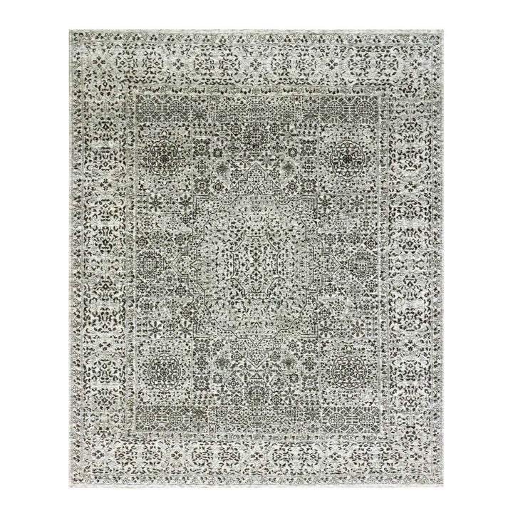 8'1" x 10'0" New Hand Knotted Ivory Wool Rectangle Oriental Rug - MOA10279472