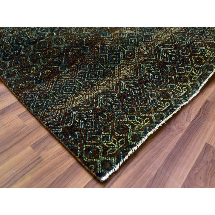 6'0" x 9'1" New Hand Knotted Brown Wool Rectangle Oriental Rug - MOA10279476