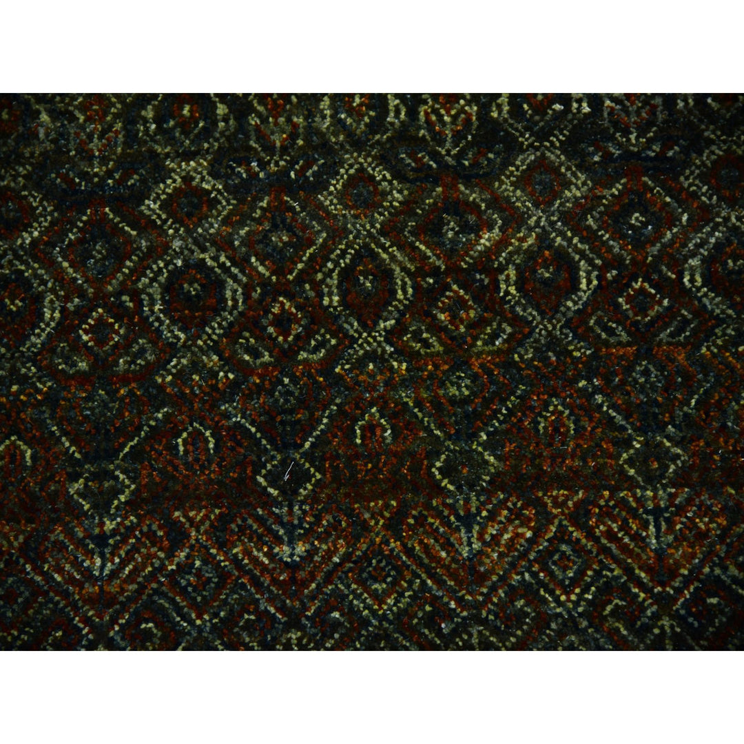 6'0" x 9'1" New Hand Knotted Brown Wool Rectangle Oriental Rug - MOA10279476