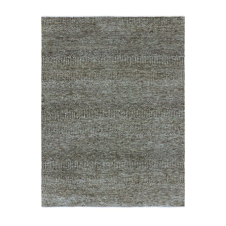 5'2" x 7'0" New Hand Knotted Grey Wool Rectangle Oriental Rug - MOA10279478