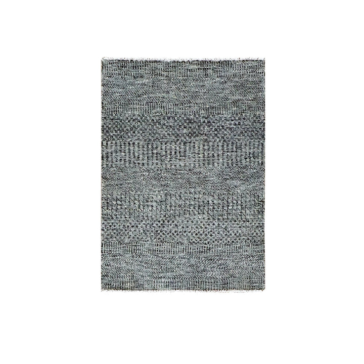 2'1" x 3'0" New Hand Knotted Grey Cotton Rectangle Oriental Rug - MOA10279483