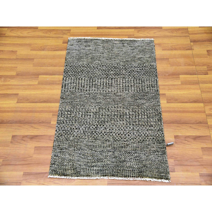 2'1" x 3'0" New Hand Knotted Grey Cotton Rectangle Oriental Rug - MOA10279483