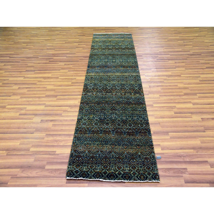 2'6" x 10'0" New Hand Knotted Brown Wool Runner Oriental Rug - MOA10279485