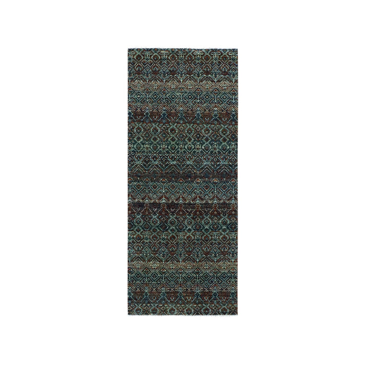 2'6" x 6'1" New Hand Knotted Brown Wool Runner Oriental Rug - MOA10279489