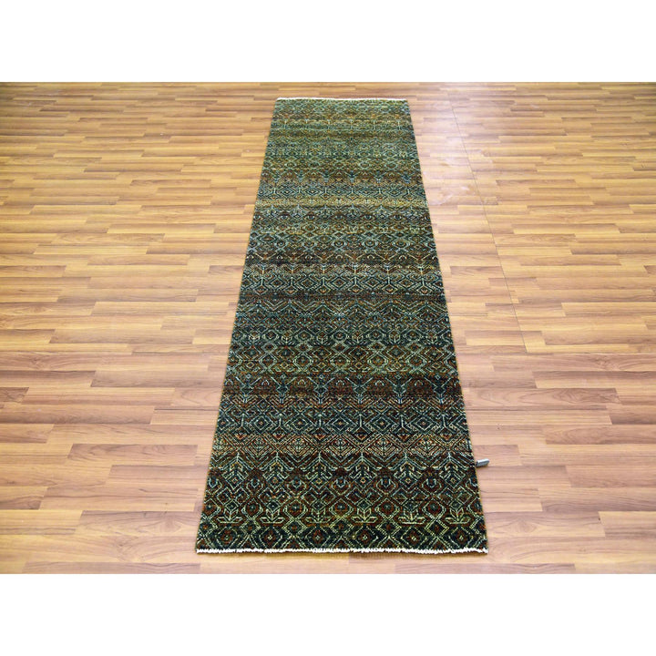 2'6" x 8'0" New Hand Knotted Brown Wool Runner Oriental Rug - MOA10279492