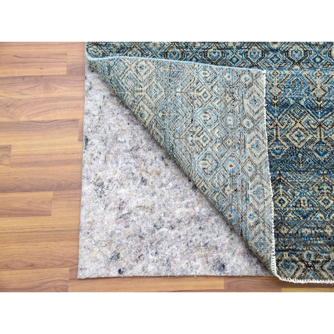 2'6" x 10'0" New Hand Knotted Blue Wool Runner Oriental Rug - MOA10279493