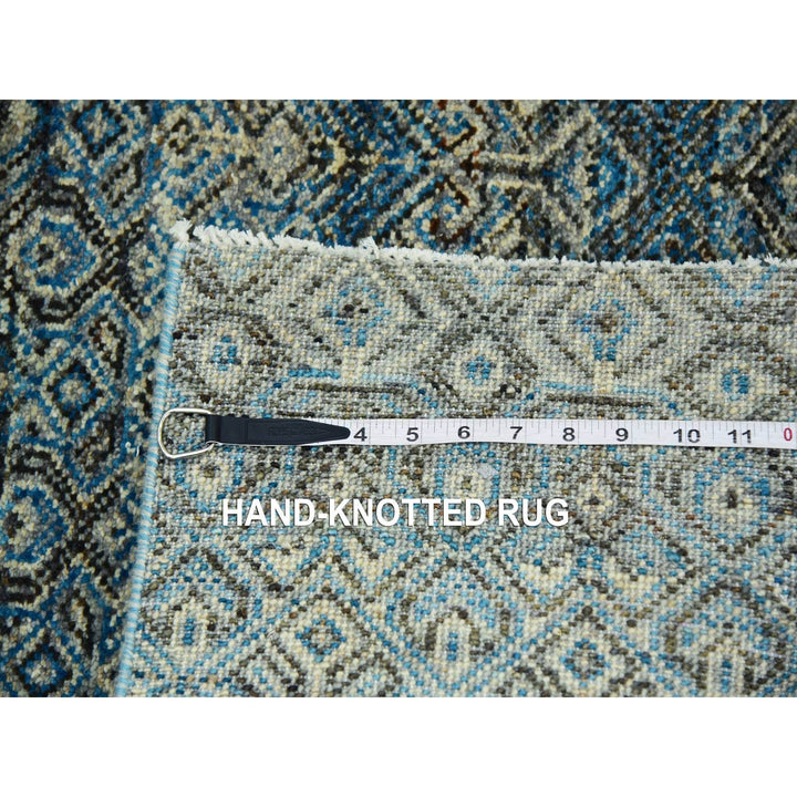 2'6" x 10'0" New Hand Knotted Blue Wool Runner Oriental Rug - MOA10279493