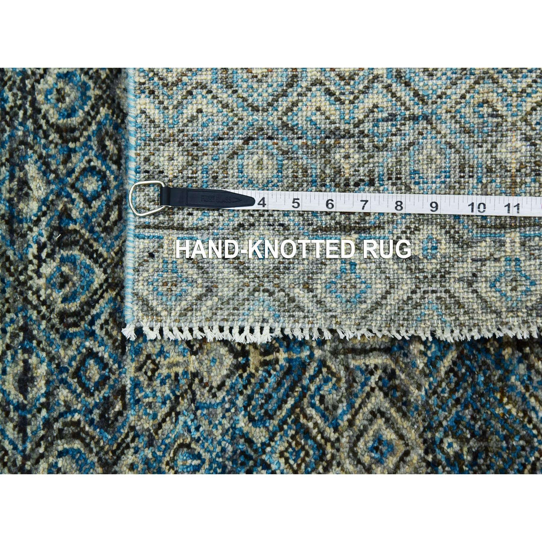 2'6" x 10'0" New Hand Knotted Blue Wool Runner Oriental Rug - MOA10279494