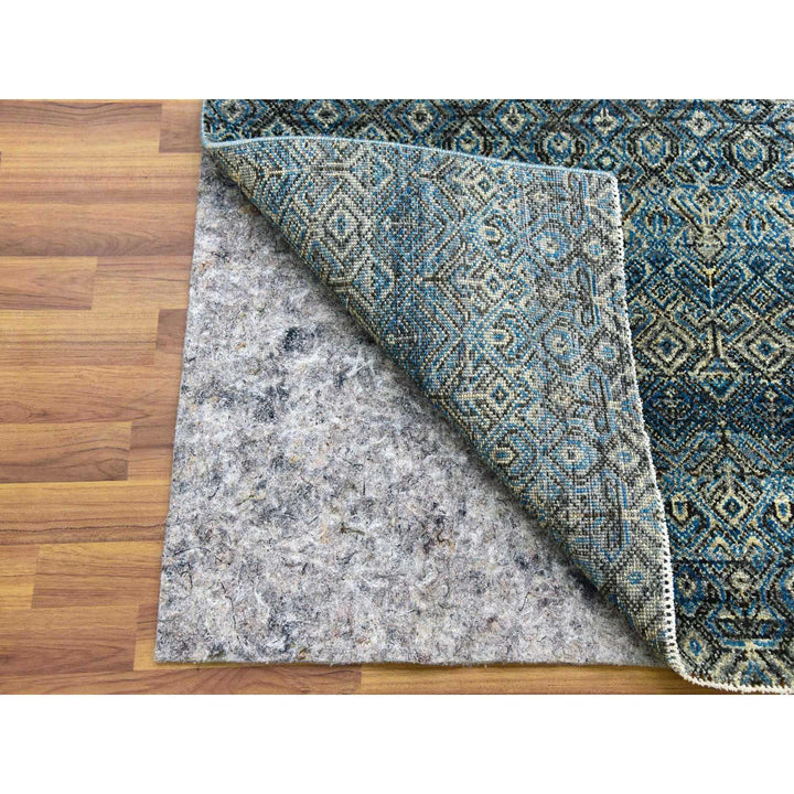 2'6" x 12'0" New Hand Knotted Blue Wool Runner Oriental Rug - MOA10279495