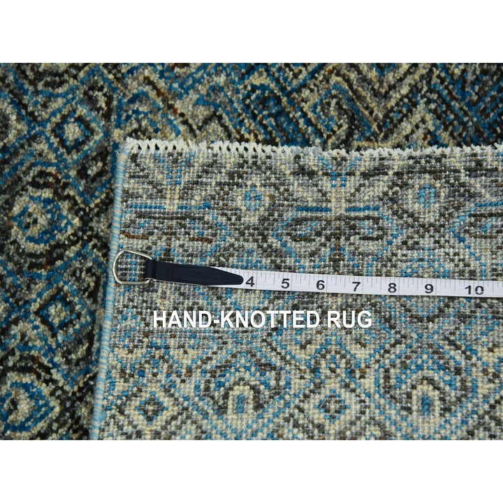 2'6" x 12'0" New Hand Knotted Blue Wool Runner Oriental Rug - MOA10279495