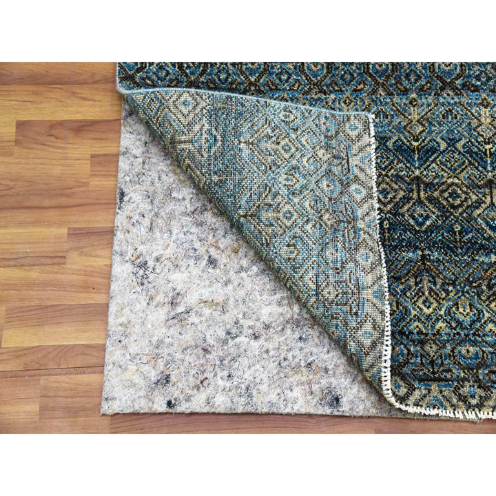 2'6" x 6'2" New Hand Knotted Blue Wool Runner Oriental Rug - MOA10279497