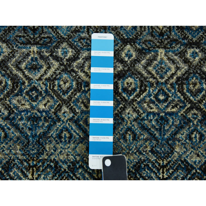 2'6" x 6'2" New Hand Knotted Blue Wool Runner Oriental Rug - MOA10279497