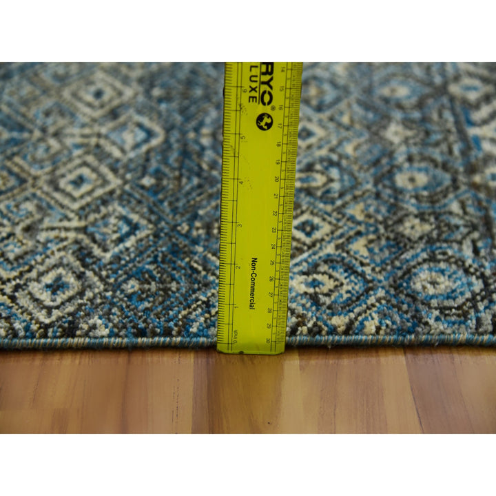 2'6" x 6'1" New Hand Knotted Blue Wool Runner Oriental Rug - MOA10279498