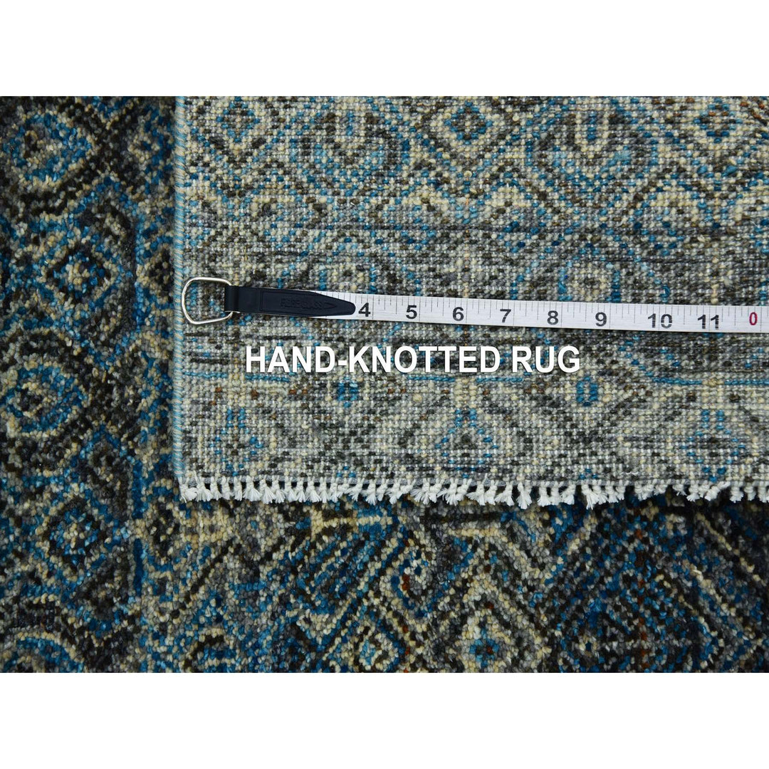 2'6" x 6'1" New Hand Knotted Blue Wool Runner Oriental Rug - MOA10279498