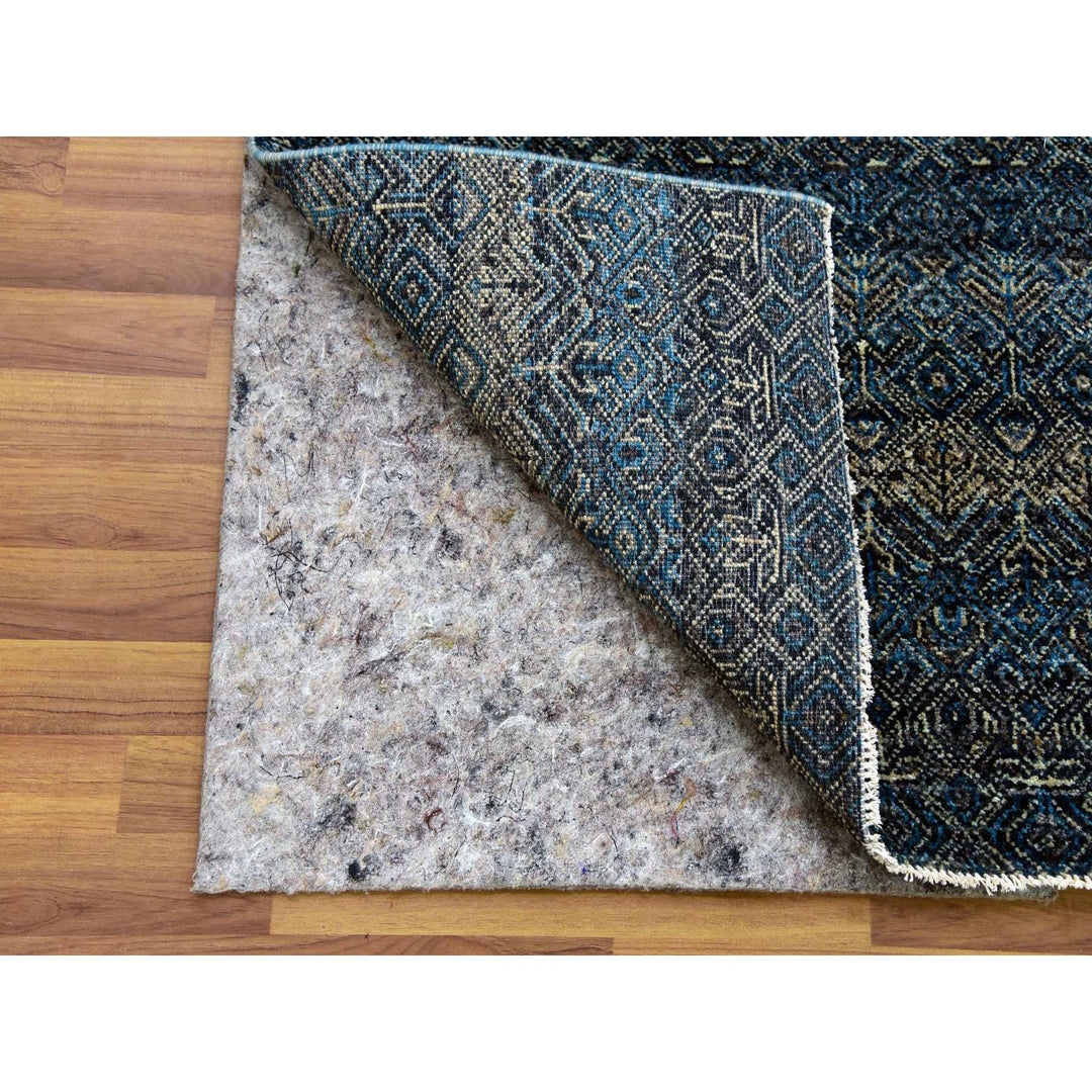 2'5" x 12'0" New Hand Knotted Blue Wool Runner Oriental Rug - MOA10279499