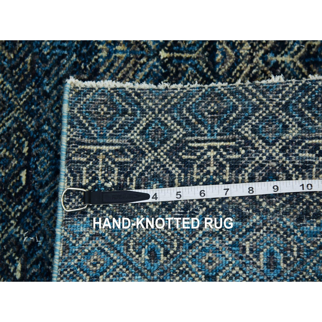 2'5" x 12'0" New Hand Knotted Blue Wool Runner Oriental Rug - MOA10279499