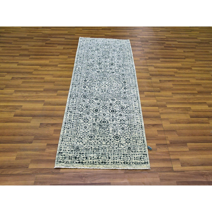 2'6" x 6'0" New Hand Knotted Ivory Cotton Runner Oriental Rug - MOA10279501