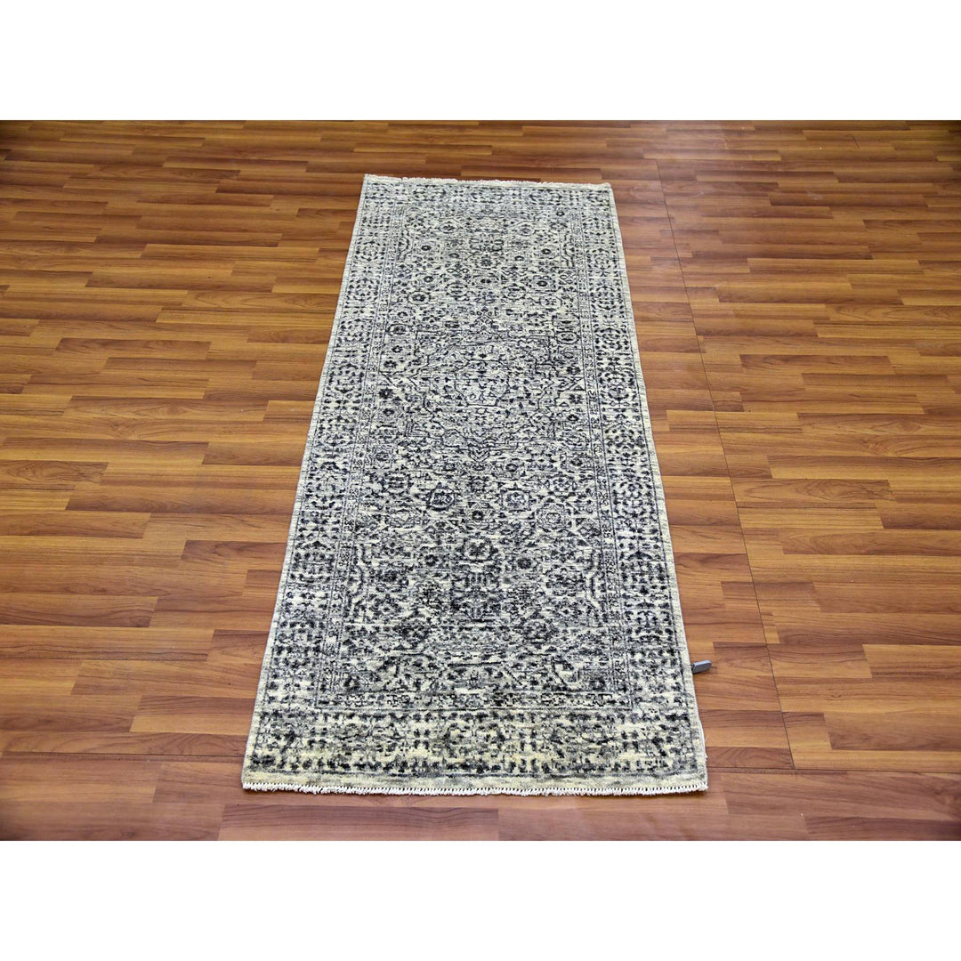 2'7" x 6'0" New Hand Knotted Ivory Cotton Runner Oriental Rug - MOA10279502