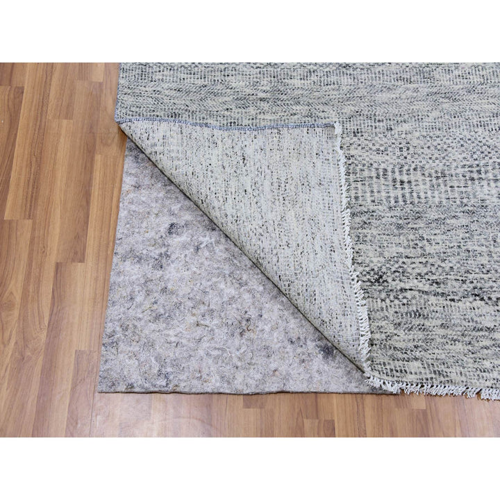 8'0" x 8'0" New Hand Knotted Grey Cotton Square Oriental Rug - MOA10279512