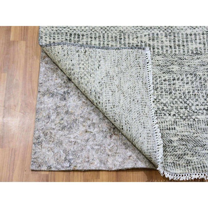 2'6" x 12'0" New Hand Knotted Grey Wool Runner Oriental Rug - MOA10279529