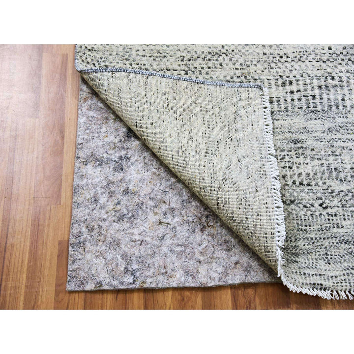 2'6" x 20'5" New Hand Knotted Grey Wool Runner Oriental Rug - MOA10279531