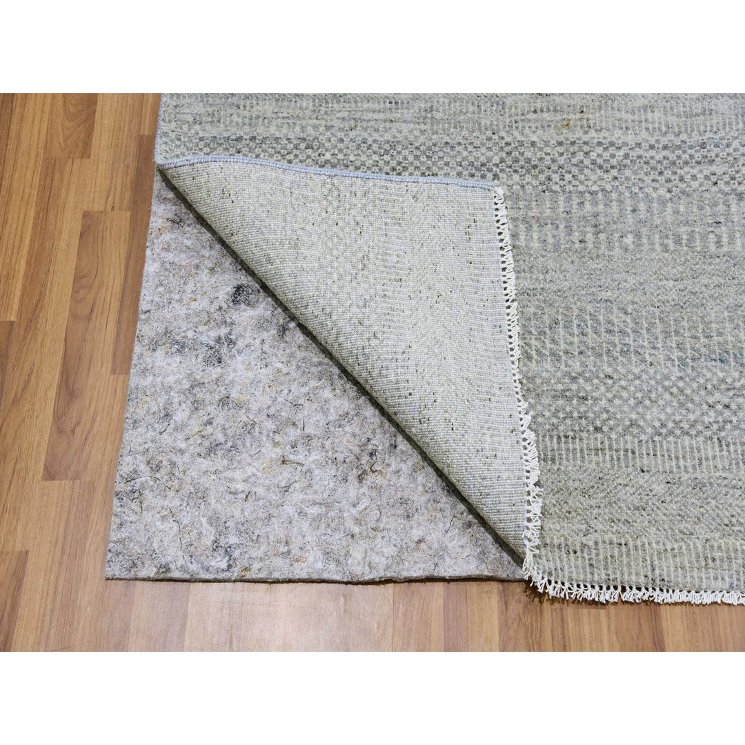 9'11" x 10'0" New Hand Knotted Grey Wool Square Oriental Rug - MOA10279535