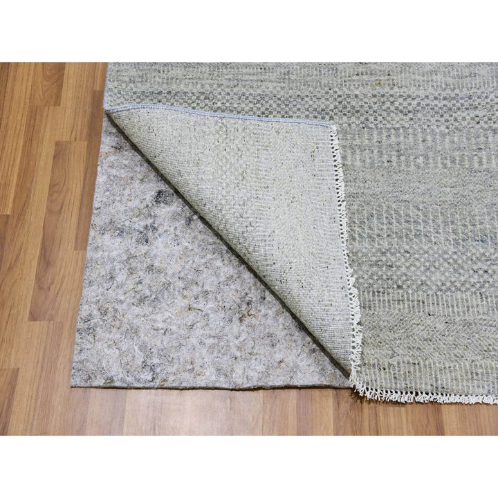 9'11" x 10'0" New Hand Knotted Grey Wool Square Oriental Rug - MOA10279535