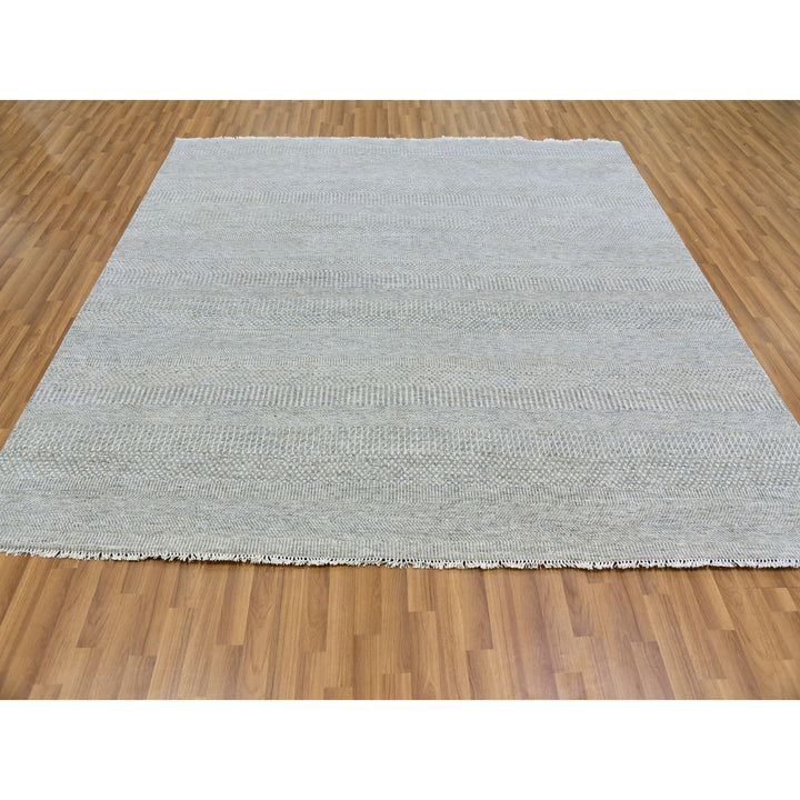 8'1" x 8'2" New Hand Knotted Grey Wool Square Oriental Rug - MOA10279539