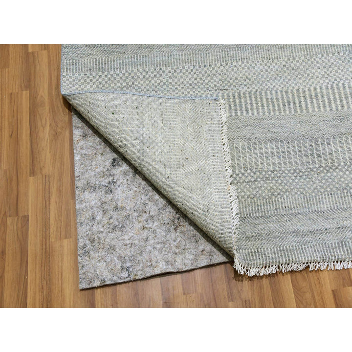 12'0" x 12'4" New Hand Knotted Grey Wool Square Oriental Rug - MOA10279541