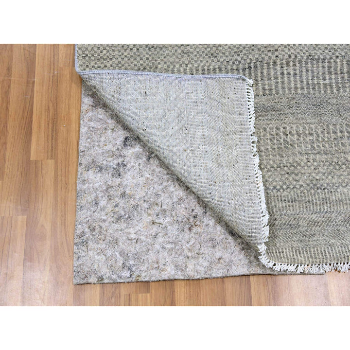 3'0" x 5'3" New Hand Knotted Grey Wool Rectangle Oriental Rug - MOA10279552