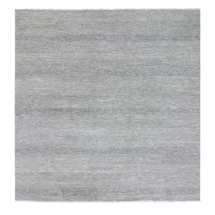 9'11" x 10'3" New Hand Knotted Grey Wool Square Oriental Rug - MOA10279561