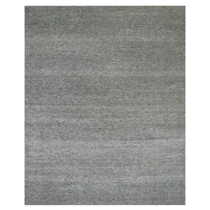 12'2" x 15'2" New Hand Knotted Grey Wool Rectangle Oriental Rug - MOA10279586