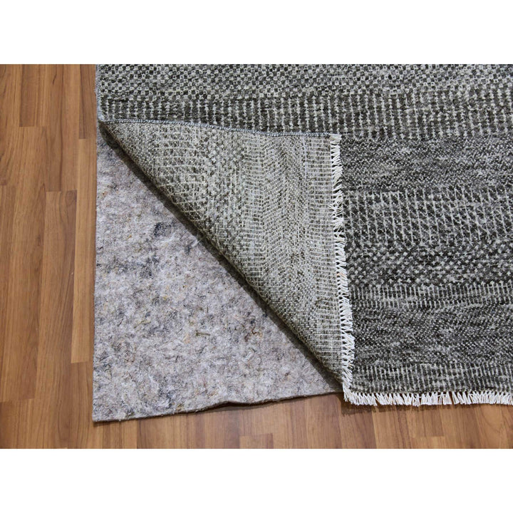 12'2" x 15'2" New Hand Knotted Grey Wool Rectangle Oriental Rug - MOA10279586