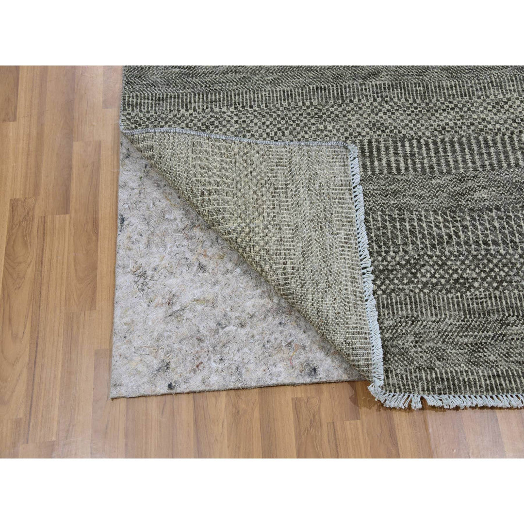 4'0" x 6'6" New Hand Knotted Grey Wool Rectangle Oriental Rug - MOA10279597