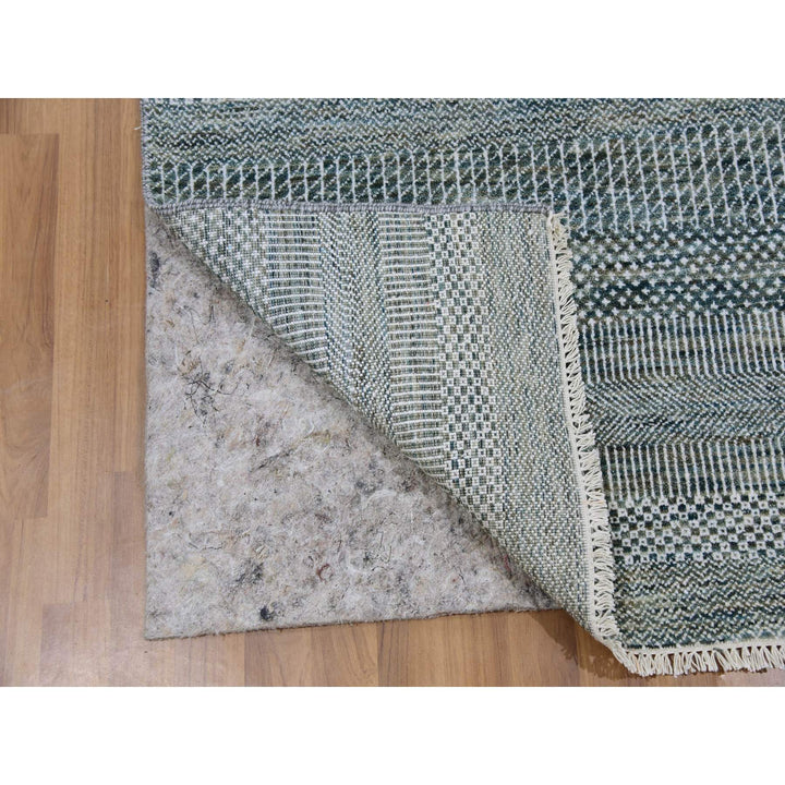 3'0" x 5'2" New Hand Knotted Blue Wool & Silk Rectangle Oriental Rug - MOA10279643