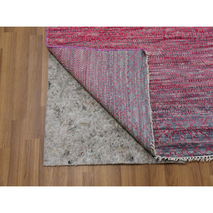 9'4" x 12'2" New Hand Knotted Red Wool Rectangle Oriental Rug - MOA10279645