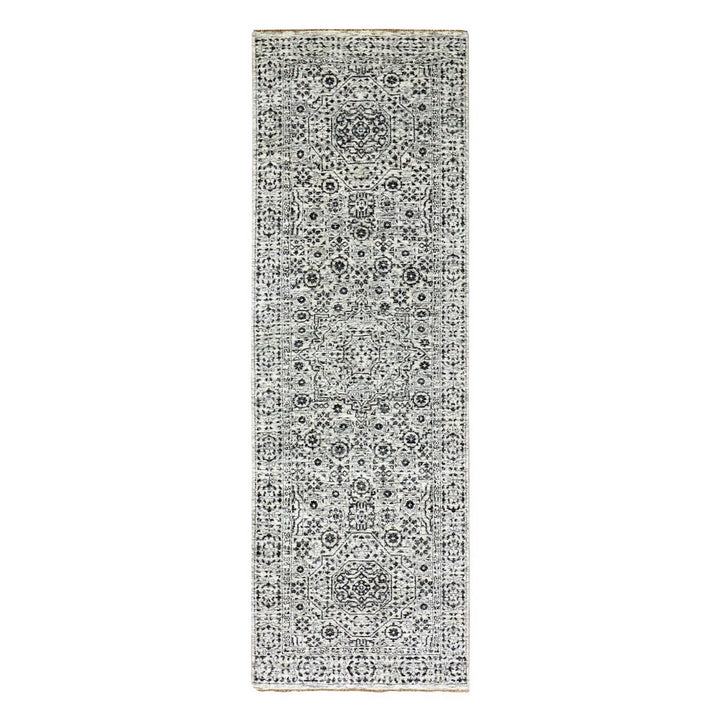 2'7" x 8'0" New Hand Knotted Ivory Cotton Runner Oriental Rug - MOA10279682