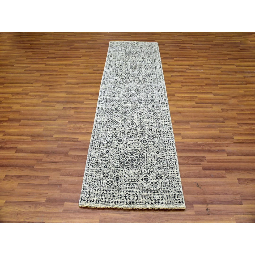 2'7" x 8'0" New Hand Knotted Ivory Cotton Runner Oriental Rug - MOA10279682