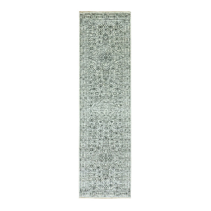 2'8" x 10'0" New Hand Knotted Ivory Cotton Runner Oriental Rug - MOA10279683