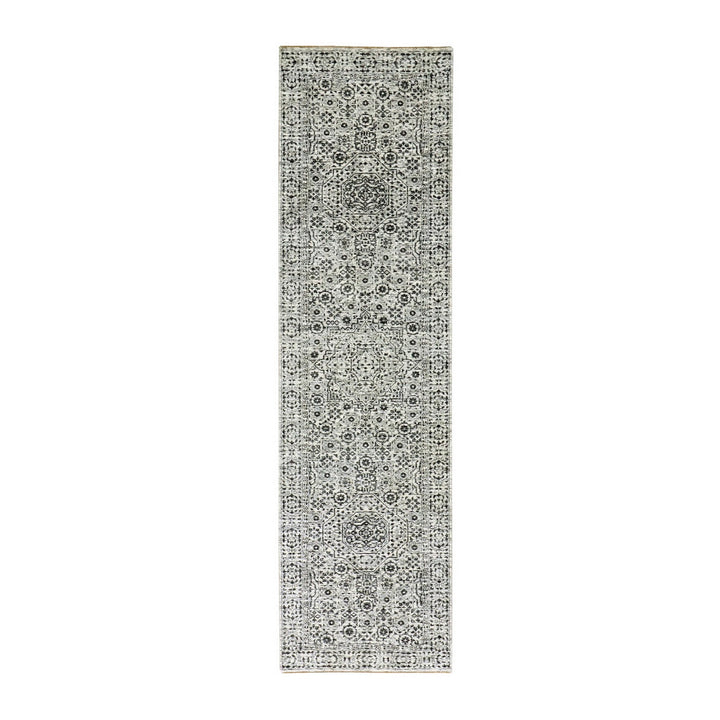 2'9" x 10'0" New Hand Knotted Ivory Wool Runner Oriental Rug - MOA10279686