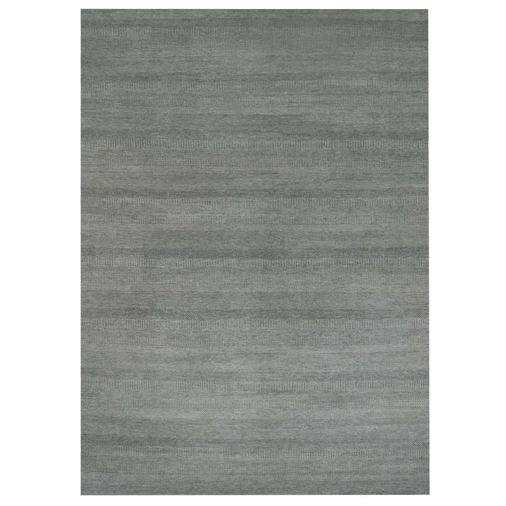 13'11" x 18'1" New Hand Knotted Grey Wool Rectangle Oriental Rug - MOA10279692