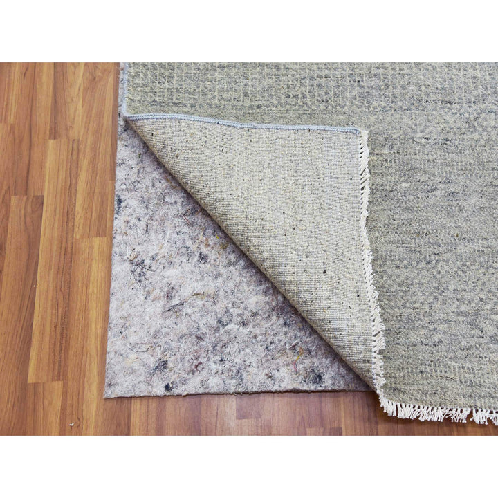 11'10" x 18'0" New Hand Knotted Grey Wool Rectangle Oriental Rug - MOA10279712