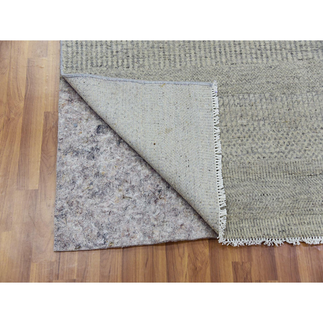 5'11" x 6'0" New Hand Knotted Grey Wool Square Oriental Rug - MOA10279715