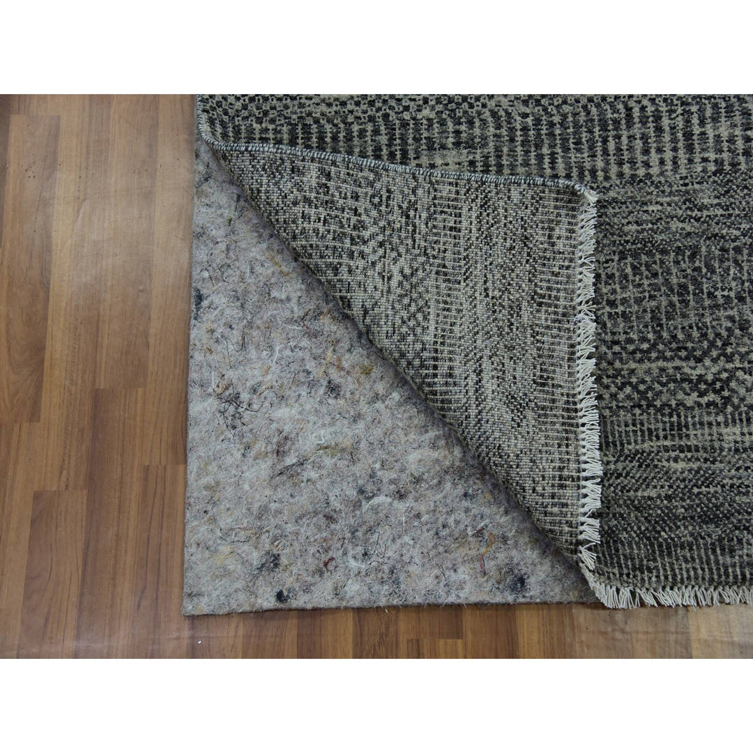 2'5" x 32'3" New Hand Knotted Grey Wool Runner Oriental Rug - MOA10279736