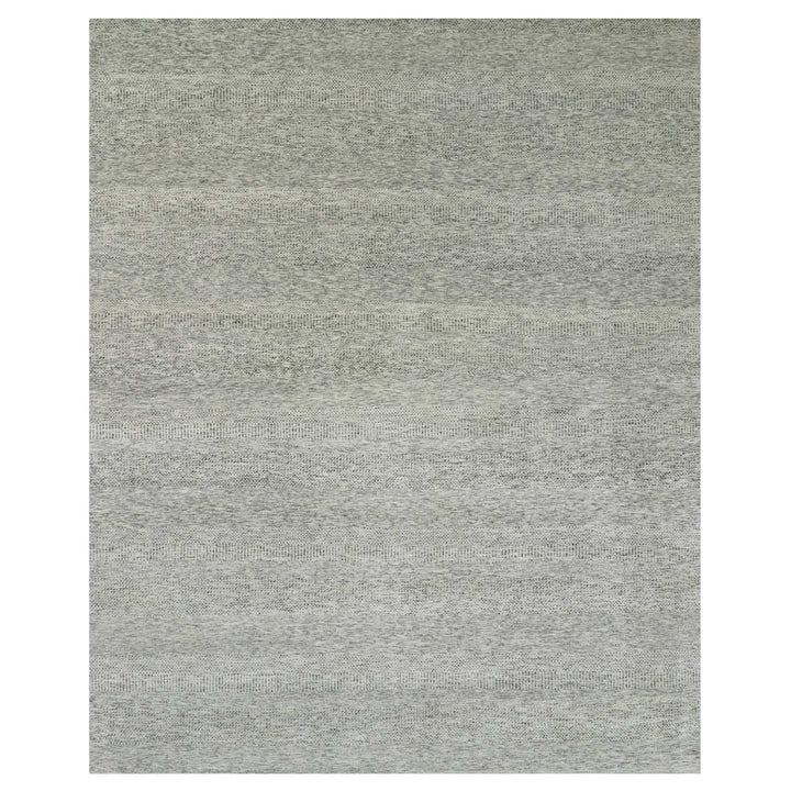 12'2" x 15'4" New Hand Knotted Grey Wool Rectangle Oriental Rug - MOA10279738