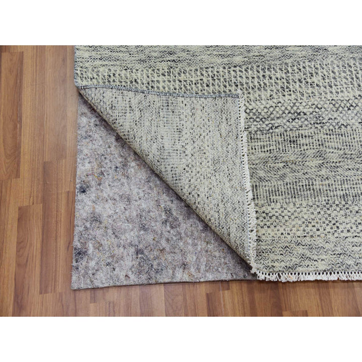 9'0" x 12'4" New Hand Knotted Grey Wool Rectangle Oriental Rug - MOA10279741