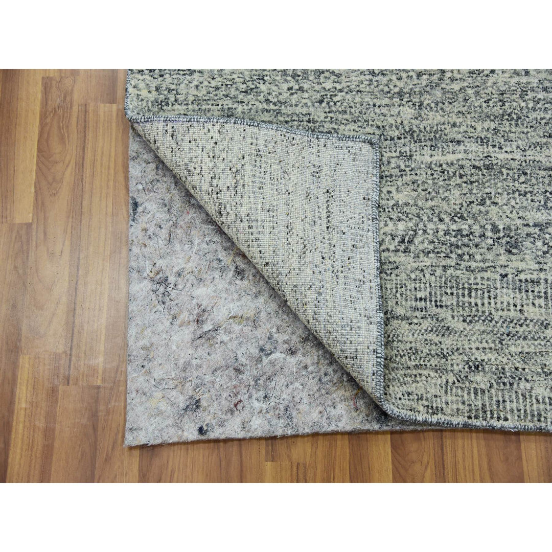 4'0" x 6'2" New Hand Knotted Grey Wool Rectangle Oriental Rug - MOA10279745